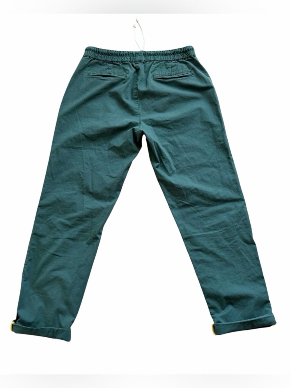 Pact Women's Ankle Pants in Teal with Yellow Cuff Detail - Picture 5 of 8